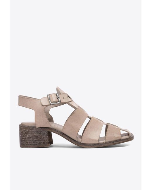 Moma Pink Gioia 45 Fisherman Leather Sandals