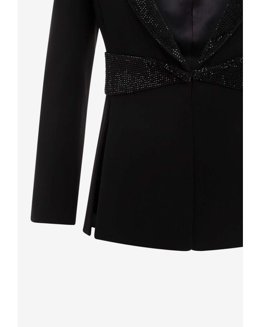 Giorgio Armani Black Crystal-Embellished Tailored Blazer