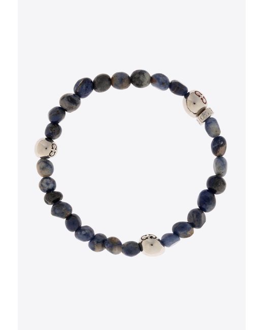 Ferragamo White Baroque Beads Gancini Bracelet for men