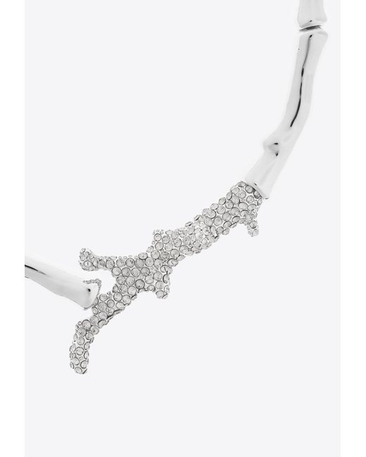 Tory Burch White Coral Necklace With Asymmetrical Shape