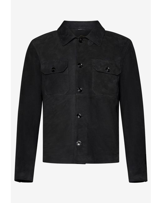 Tom Ford Black Suede Leather Jacket for men