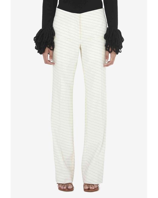 J.W. Anderson White Striped Tailored Pants