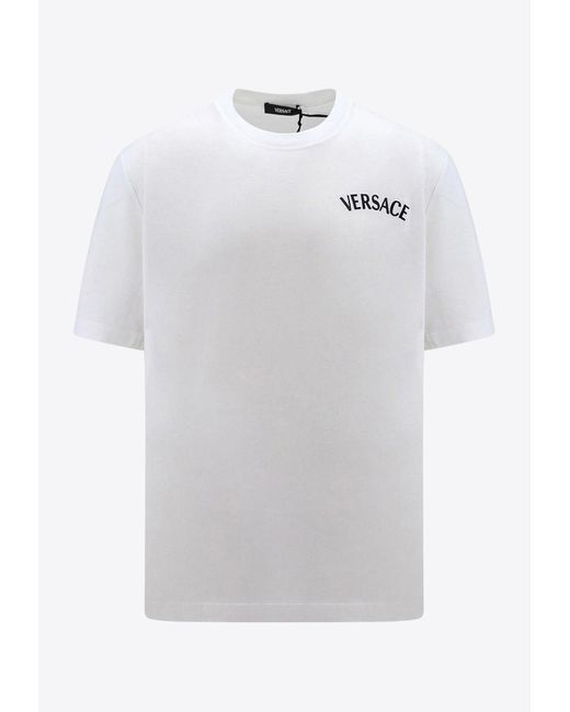Versace White Logo Short-Sleeved T-Shirt for men