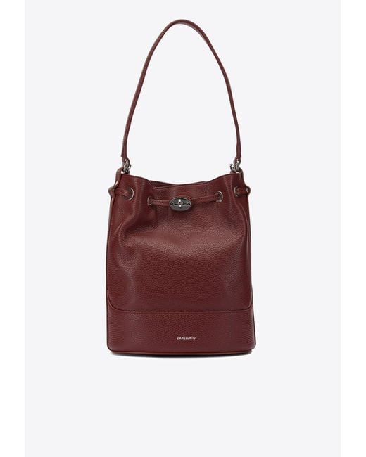 Zanellato Small Monda Hammered Leather Shoulder Bag