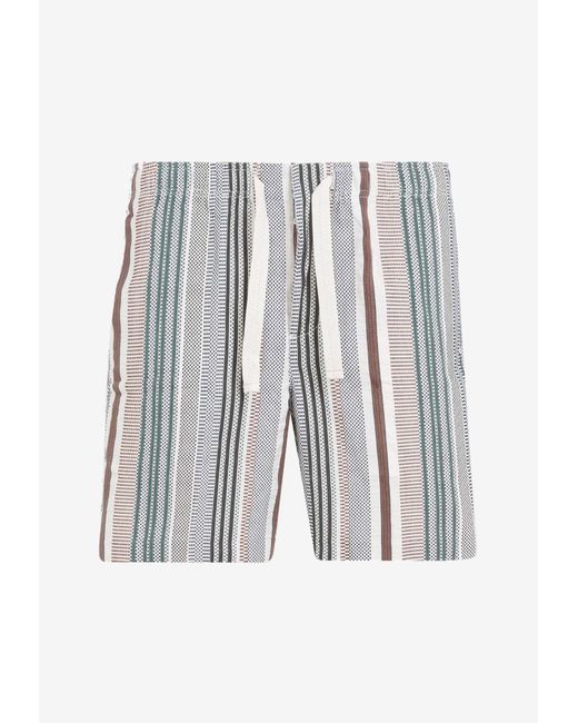 Orlebar Brown White Alex Stitched Canvas Shorts for men