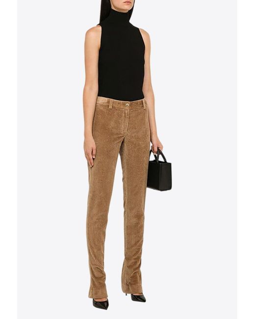 Dolce & Gabbana Stretch Corduroy Bell Bottom Pants in Natural Lyst