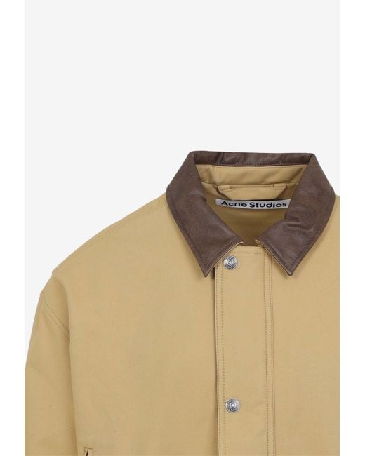 Acne Natural Buttoned Bomber Jacket for men