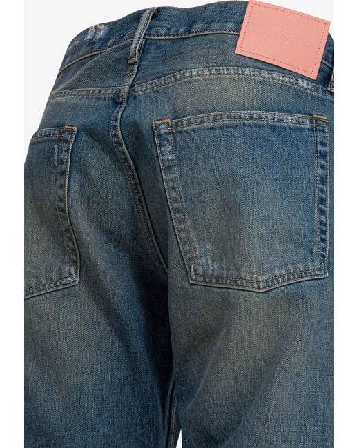 Acne Blue Patchwork Distressed Jeans for men