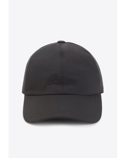 Brioni Black Logo-Embroidered Baseball Cap for men