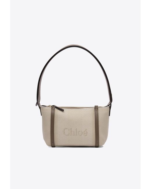 Chloé Natural Logo Jacquard Shoulder Bag