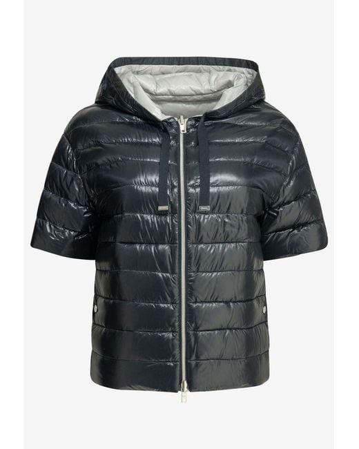 Herno Black Reversible Short-Sleeved Down Jacket
