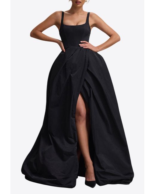 Club L London Infinite Strappy Taffeta Maxi Dress in Blue | Lyst