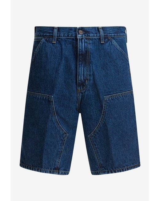 Carhartt Blue Double-Knee Denim Shorts for men