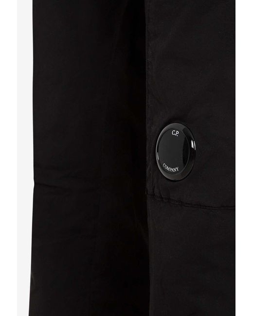 C P Company Black Logo Lens Cargo Pants for men