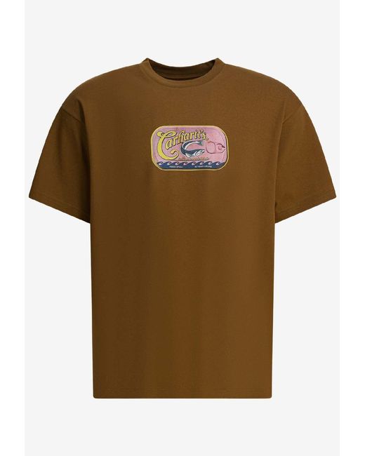 Carhartt Brown Sardinas Printed T-Shirt for men