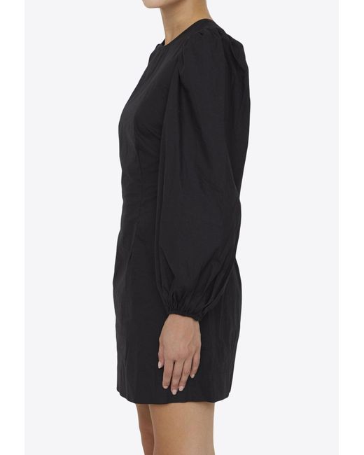 Ganni Black Long-Sleeved Mini Dress