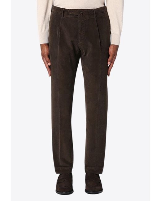 Santaniello Black Straight-Leg Corduroy Pants for men