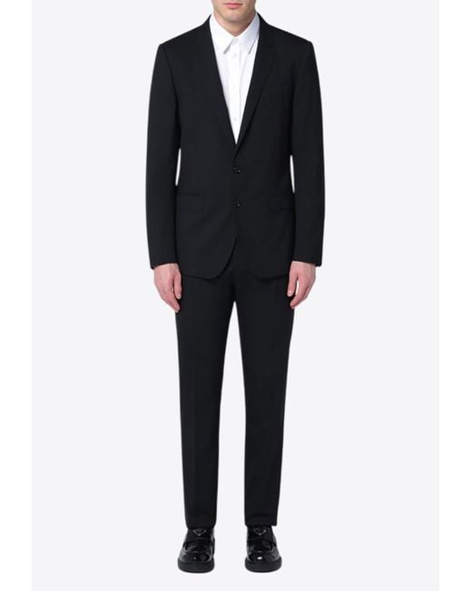Dolce & Gabbana Black Wool Single-Breasted Suit for men