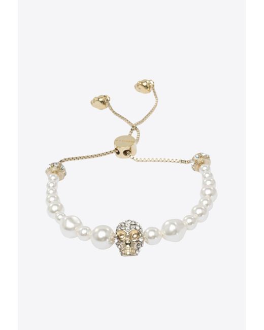 Alexander McQueen White Pearl Friendship Bracelet