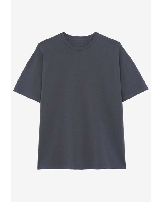 Frankie Shop Blue Lenny Rib Knit T-Shirt