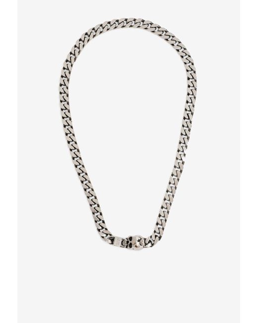 Alexander McQueen Blue Skull Chain Necklace for men