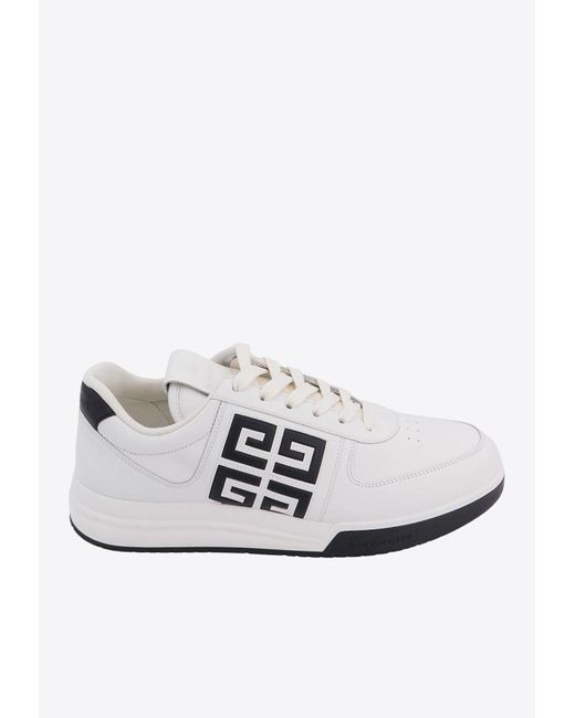 Givenchy White Logo-Embossed Low-Top Sneakers for men
