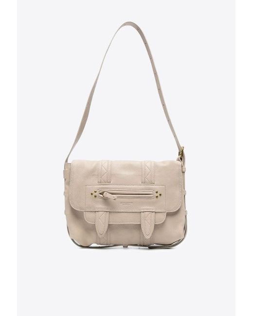 Jérôme Dreyfuss White Joe Pebbled Leather Shoulder Bag