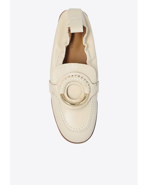 See By Chloé White Hana Leather Round-Toe Loafers