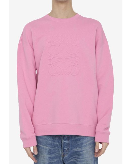 Loewe Pink Anagram Logo Pullover Sweatshirt