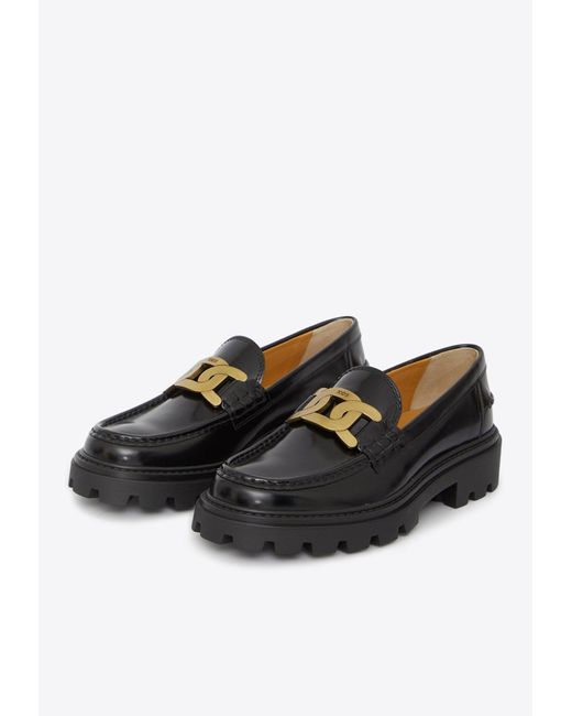 tod's kate leather loafers