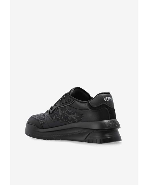 Versace Black Barocco Odissea Low-Top Sneakers for men