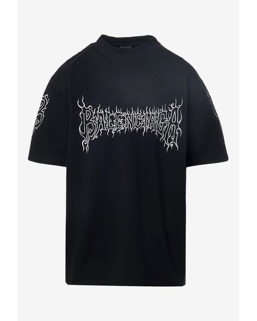 Balenciaga Black Logo Oversized T-Shirt for men