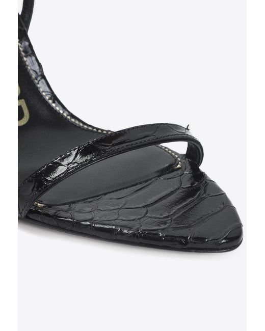 Tom Ford White Padlock 90 Python Print Leather Sandals