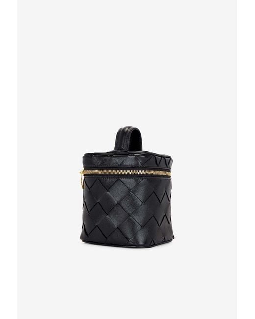 Bottega Veneta Intrecciato North-south Leather Vanity Bag in Black | Lyst