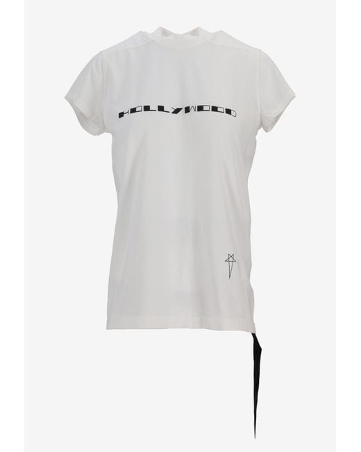 Rick Owens White Small Level T Printed T-Shirt