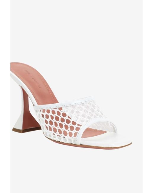 AMINA MUADDI White Lupita 95 Net Raffia Sandals