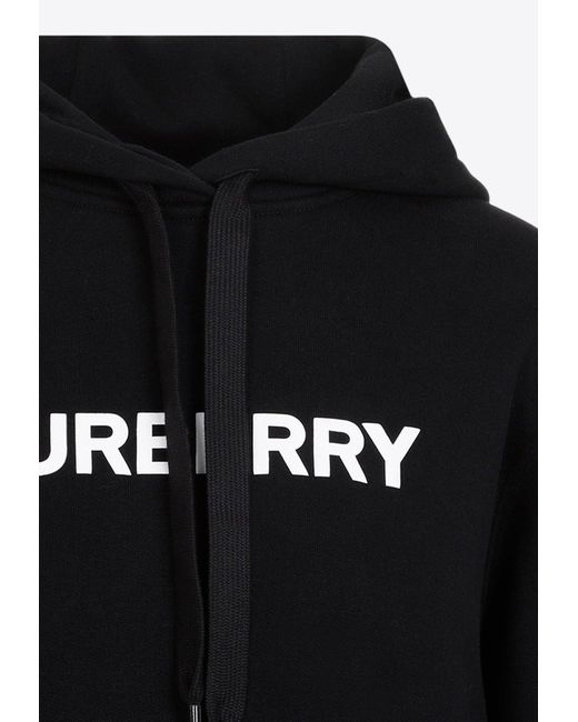 Burberry Black Logo-Printed Hooded Sweatshirt