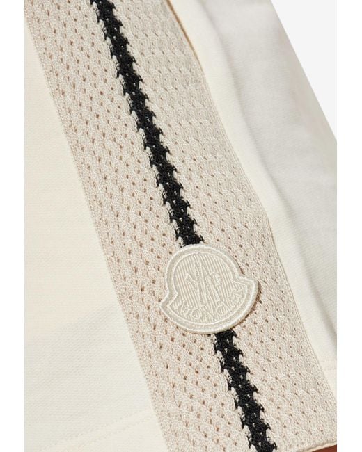 Moncler White Logo Patch Mini Shorts