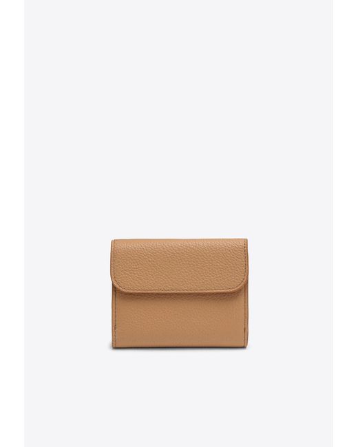 Chloé White Small Marcie Trifold Leather Wallet