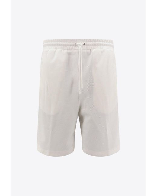 Gucci White Gg Patch Bermuda Shorts for men