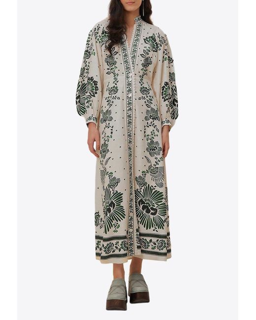 farm rio forest soul cotton midi dress FARM Rio Forest Soul Mix Midi-Dress