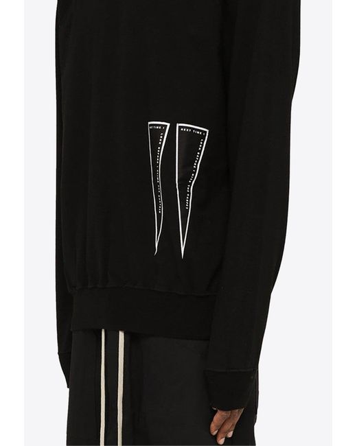 Rick Owens DRKSHDW Baseball Pullover Sweatshirt in Black for Men