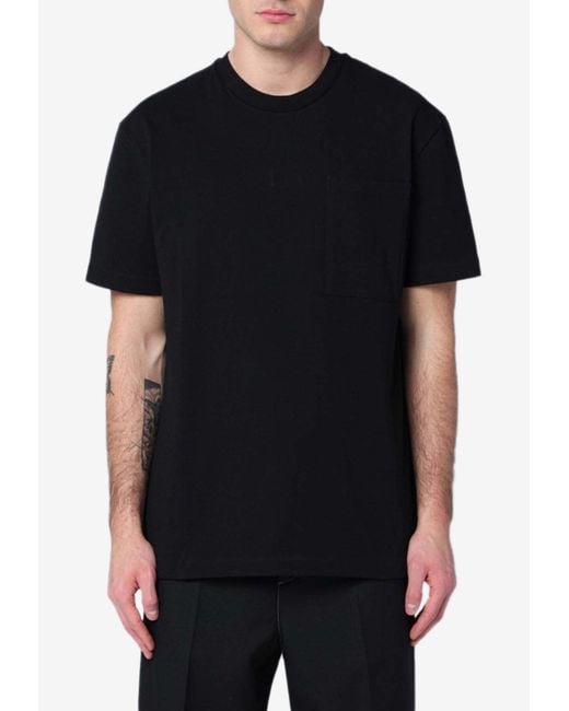 Jil Sander Black Logo Patch Solid T-Shirt for men