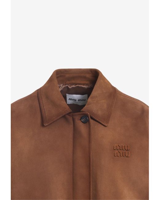Miu Miu Brown Lamb Leather Jacket