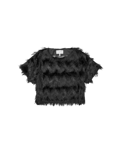 Munthe Black Rossi Fringe Top