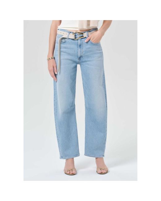 Citizens of Humanity Blue Miro Relaxed Barrel Leg High Rise Jean
