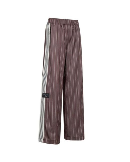 Haute L'Amitié Brown Baggy Pin Stripe Track Pant
