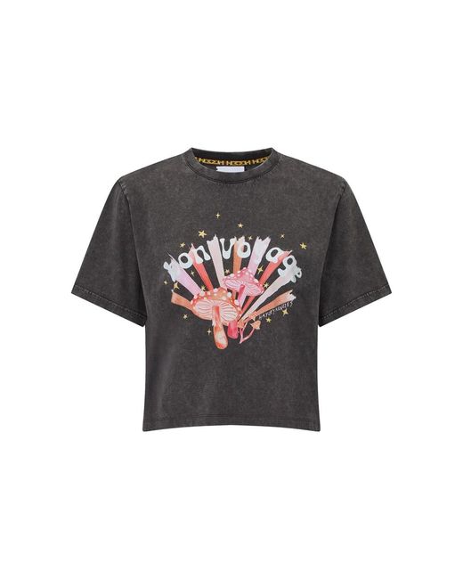 Hayley Menzies Black Bon Voyage Cropped T-Shirt