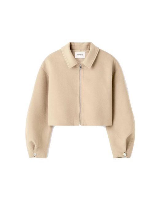 Soft Goat Natural Zip Wool/Silk Blend Jacket