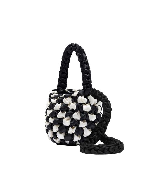 Isla De Gar Black Hive Checkerboard Crossbody Satin Bag